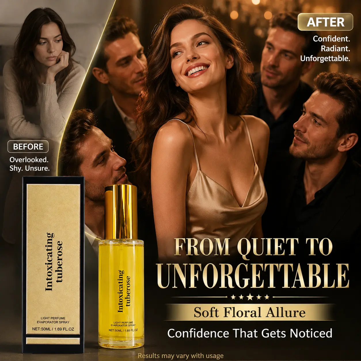 Light Perfume for Women with Tuberose & Freesia - Intoxicating Floral Fragrance with Soft Musk Base for Long Lasting Feminine Scent, White Floral Perfume Spray for Date Night & Daily Wear, Great Gift for Her