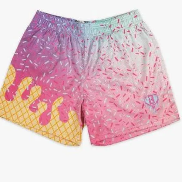 Ice Cream Shorts Galaxy Grape VINTAGE YOUTH SHORTS , Sporty Baseball Streetwear | Quick Dry Summer Mesh | Breathable Comfort Fit | Elastic Waistband