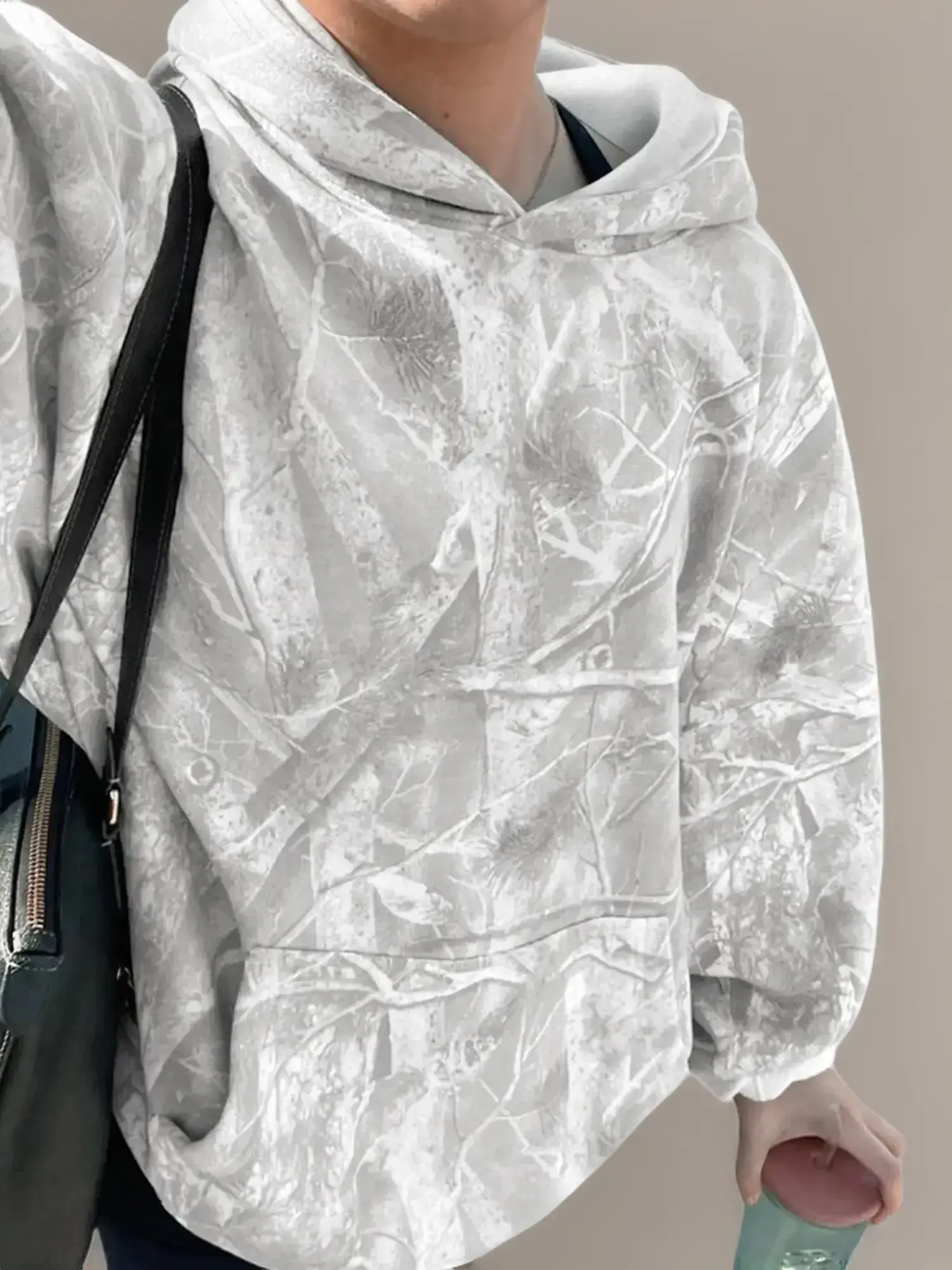 Unisex Casual Tree Print Hoodie, Sweatshirts, Loose-Fit Long Sleeve Pullover, Fabric, Fall & Winter Fashion, Graduation, Back-To-School, Streetwear Style