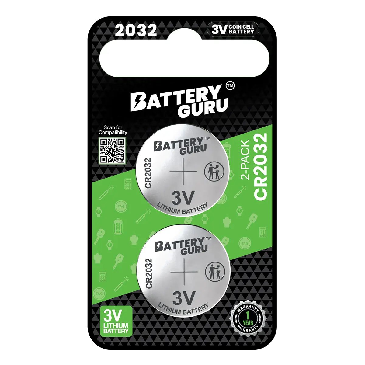 BatteryGuru Car Key Batteries CR2032 3V (Pack of 2) BatteryGuru Car Key Batteries CR2032 3V (Pack of 2)