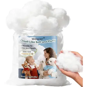 Polyfill Stuffing, Fluffy Pillow Stuffing for Stuffed Animals, DIY Plush Toys, Cushions, Cloud Decorations, Premium Original White Polyester Filling for Crochet Crafts,2.3lb/36.8oz
