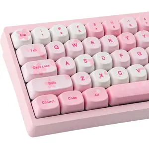 MOA Keycaps- ,129  Cute PBT Custom Cherry Blossom Keycaps 100 Percent,Dye Sub Key Caps Keyboard Keycap Set for MX Switches Mechanical Keyboard(only keycap)