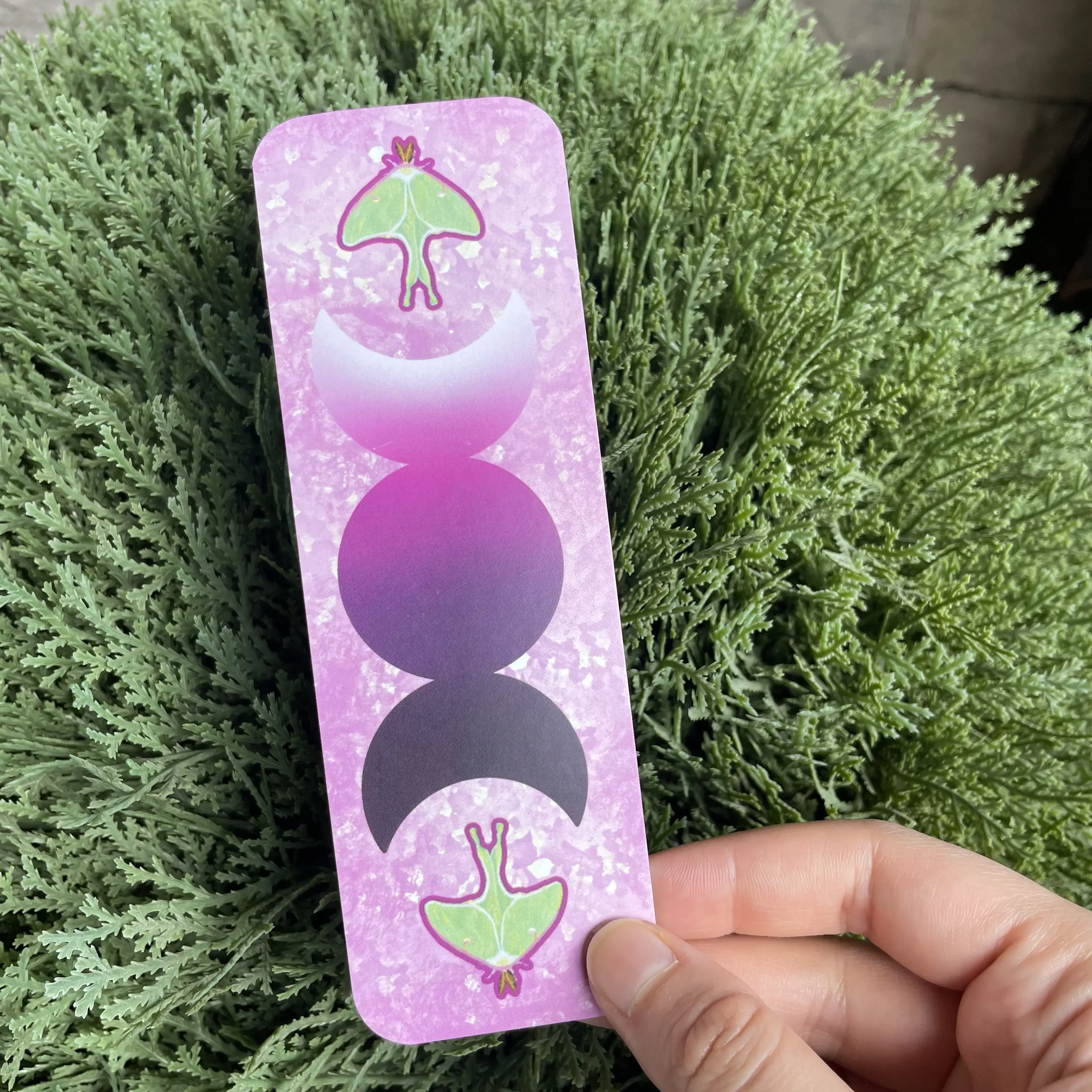 Lunar Moths, Celestial Design,Witchy Bookmark,Dark Academia Gift, Book Lover, Triple Moon, Book Accessory, Cute Stationery, Book Mark