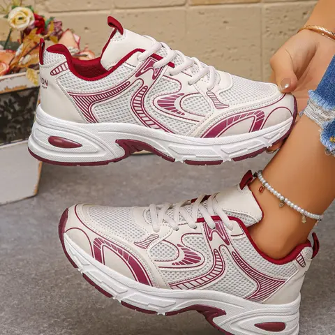 New Dad Shoes Women Breathable Mesh Thick Sole Height Increasing Sports Shoes Athletic Running Shoes Casual Versatile Retro Running Shoes Breathable Running Sneakers Athletic Running Trainers Casual Jogging Shoes Running Style Shoes