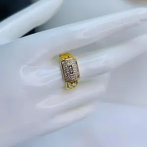 Monaco Gold Plated Ring Fashion Jewelry Stainless Steel Unique Design "Gold Details"