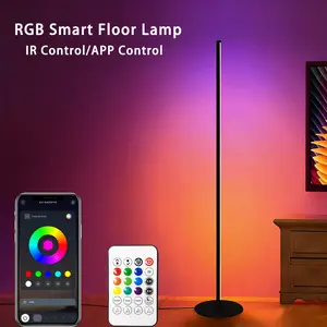 Yocrostar RGB LED Corner Floor Lamp - Minimalist Style.Supports App and Remote Control, featuring Stepless Dimming, Timer Functions, and Music Sync Modes.Ideal for Living Rooms, Bedrooms, Game Rooms, Home Offices, and Party Decor