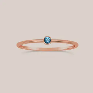September Birthstone Ring Sapphire – Rose Gold Filled Stacking Ring