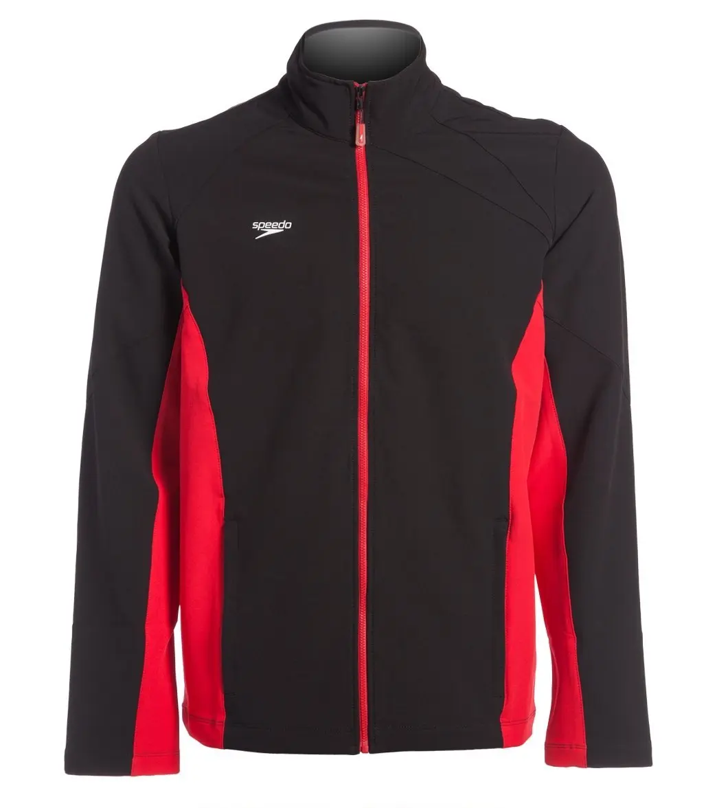 Speedo Boom Force Swimming Warm Up Jacket Black & Red Womens