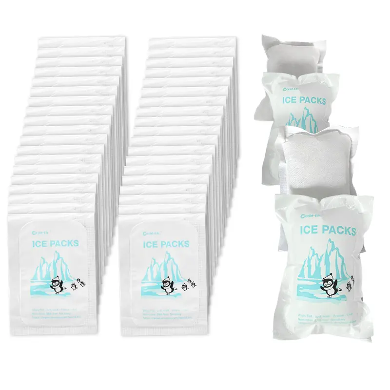 WORLD-BIO Dry Ice for Shipping Frozen Food & Travel - 96 Packs 4.7" x 3.3", Long Lasting Cold Packs for Cooler, Bulk Reusable Pack