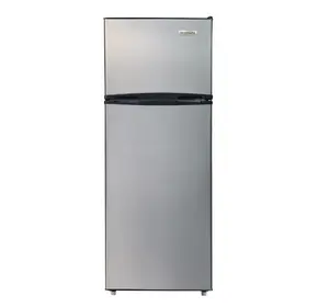 7.5 Cu Ft Refrigerator, Stainless Steel Look Platinum Series Top Mount Fridge for Apartment, Kitchen, Office, Garage