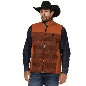 Rank 45 Men's 45&Reg; Southwestern Print Color Block Softshell Vest - Rmho24v12-Bn