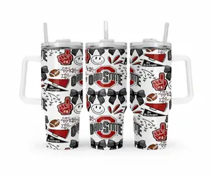 Ohio State 40oz Tumbler Stainless Steel Ice Cold 24h Full Wrap, Best Present for Ohio State Lover and Fan