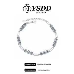 【#493 New Bracelet】5.4CT Chain Link Bracelet vvs Synthetic Moissanite Bracelet in 925 Sterling Silver