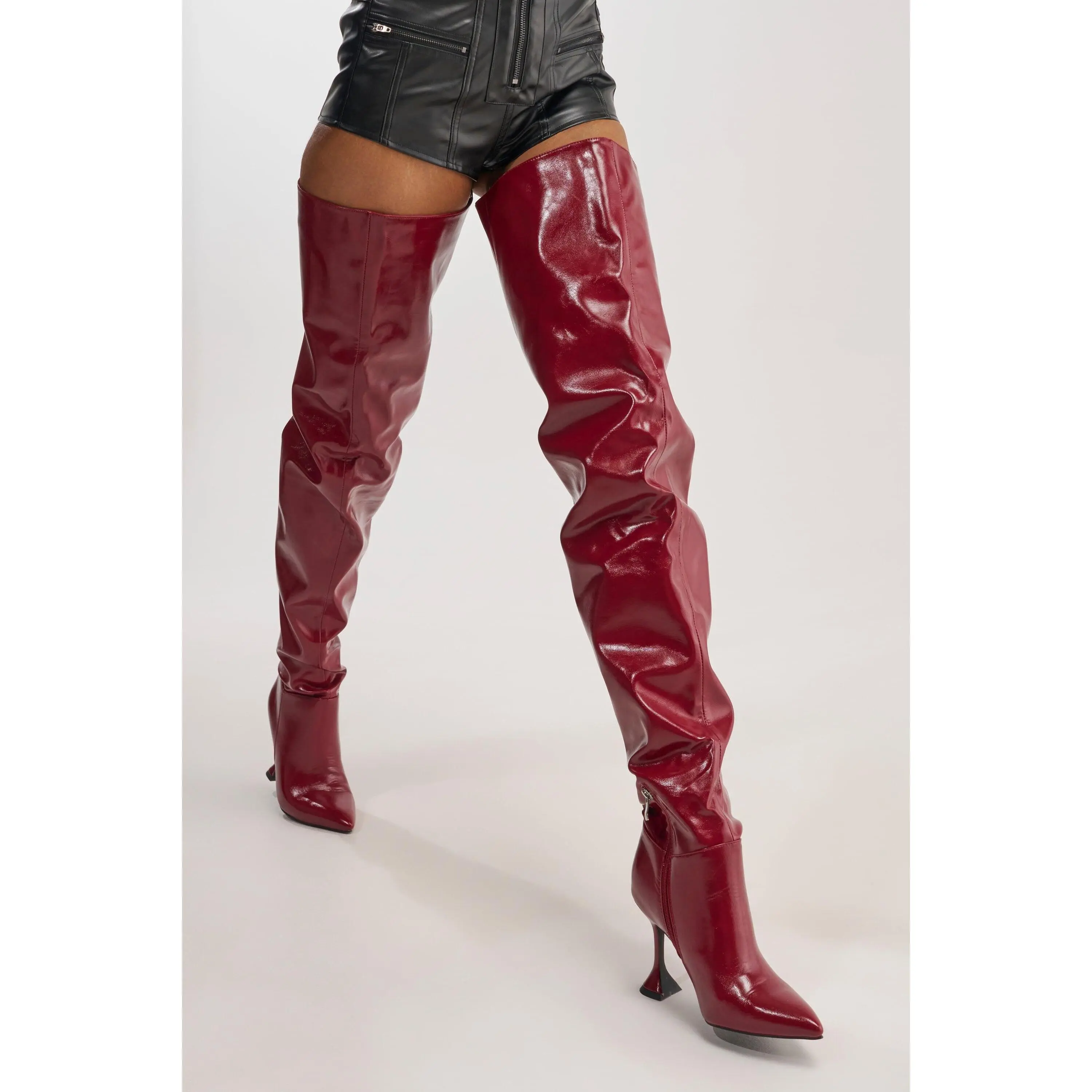 AZALEA WANG STEPHAN BURGUNDY BOOT