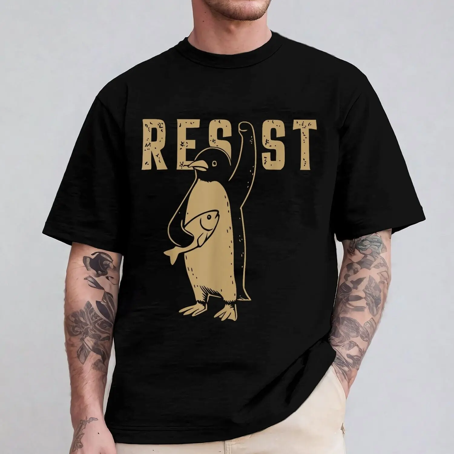 Resist Penguins Protest Against Tariffs T-Shirt For Women Men