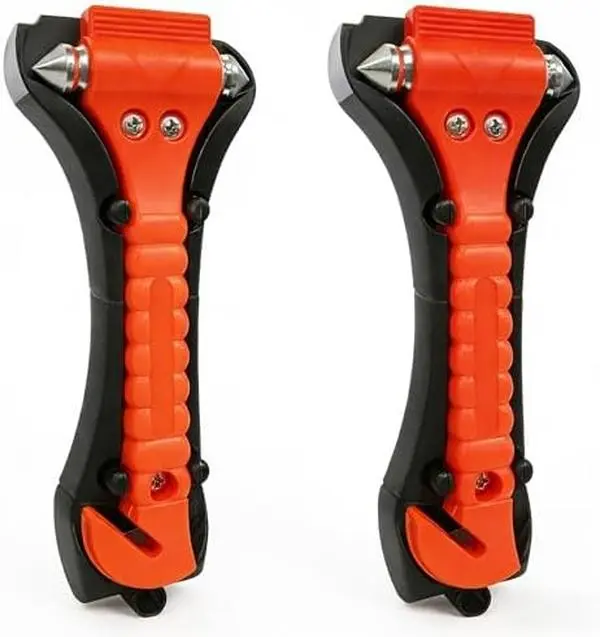Car Window Breaker Hammer and Seat Belt Cutter 2-in-1, Car Accessories, Emergency Escape Tool, Safety Glass Breaker, Automotive Safety Essentials, Truck Accessories, 2 Packs