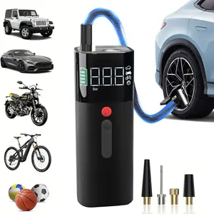 Featou P1 Tire Inflator Portable Air Compressor with LED Light and Digital Display for Car Motorcycle Bicycle Tire Inflation electric car Portable Digital Vehicle Multiple Uses