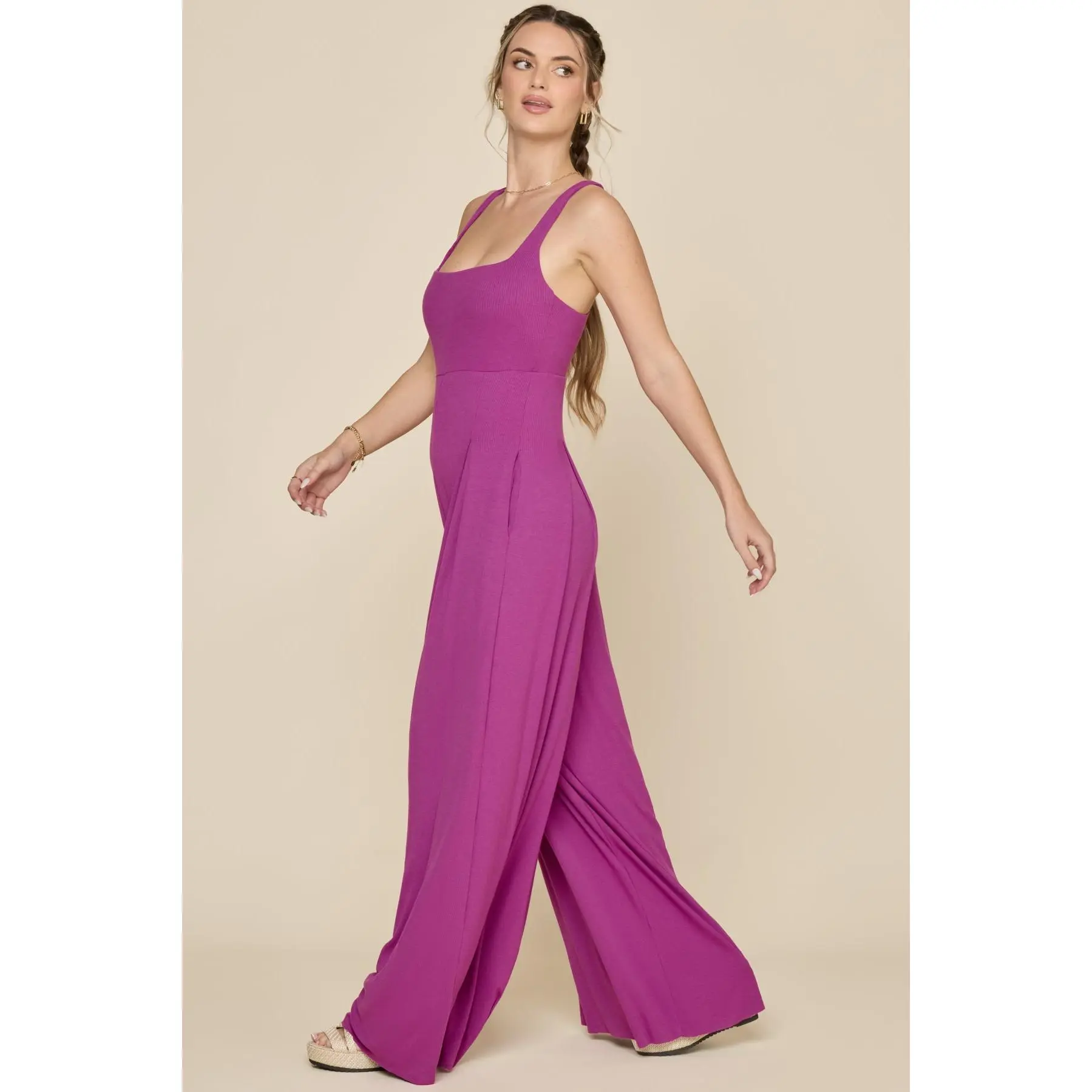 Go With The Flow Jumpsuit - Royal Orchid