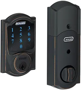 Schlage Camelot Aged Bronze Connect Smart Door Lock with Alarm