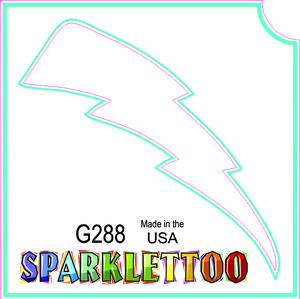 Ruby Red Paint G288 1.5 x 2.3 x 2.3 in. 3-Ply Lightning Design Glitter Tattoo - Pack of 100