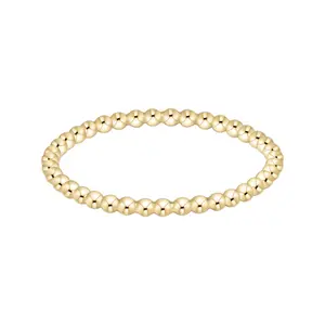 Classic Gold 1.5mm Beaded Ring - Size 8