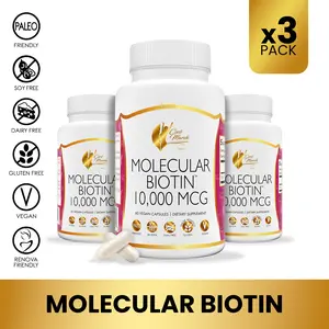 3 Bottles of Coco March N.M.D Molecular Biotin Wellness Supplement, Dietary Supplement to Support Healthy Skin, Growth of Hair and Nails - 60 Capsules