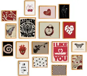 Downtown Girl Room Decor For Teen Girls Preppy Y2K Posters For Bedroom Vintage Coquette Wall Collage Rockstar Vintage Wall Art Boho Wall Decor Living Room Decor Aesthetic Room Decor 17 PCS (Unframed)