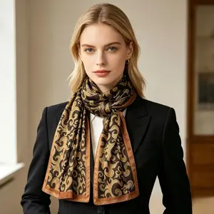 INS Vintage Scroll Pattern Pashmina Shawl Wrap 110g Ultra Lightweight Soft Cashmere Feel Scarf for Women Breathable for All Seasons Ideal for Summer Air Conditioned Spaces Wedding Evening Dress Bridesmaid Gift