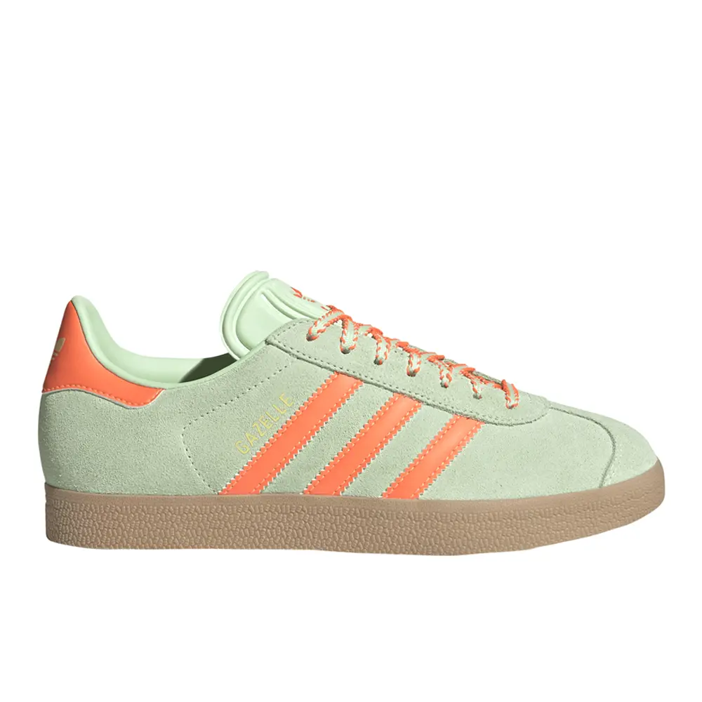 adidas Womens Gazelle Sneakers Shoes Casual - Green, Orange adidas Womens Gazelle Sneakers Shoes Casual - Green, Orange
