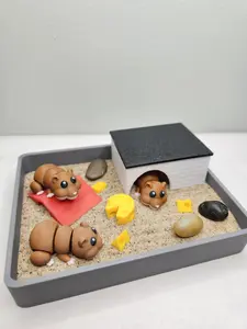 Hamster Zen Garden - Desk Accessory - Desk Decor
