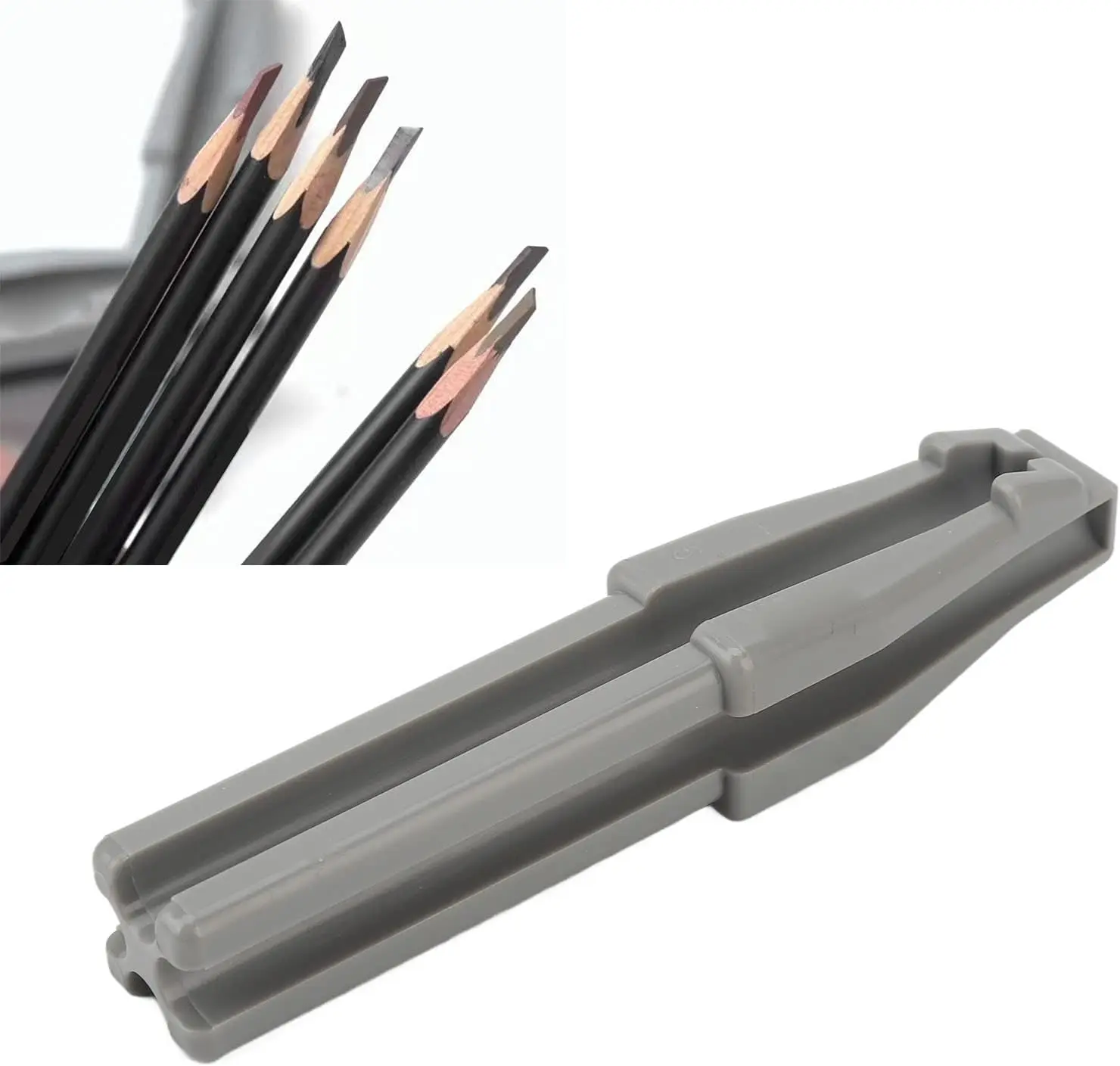 1PC 4-in-1 Waterproof Eyebrow Pencil Sharpener for Makeup Tools - Duckbill-Shape Cosmetic Sharpener, 13x2x2cm