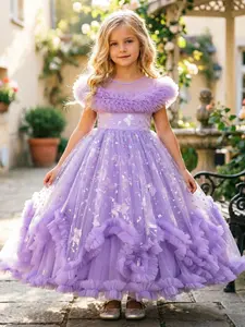 Girls' Princess Dress, Elegant Tutu Dress for Kids, Show Host Piano Performance Costume, Party Birthday Flower Girl Evening Gown