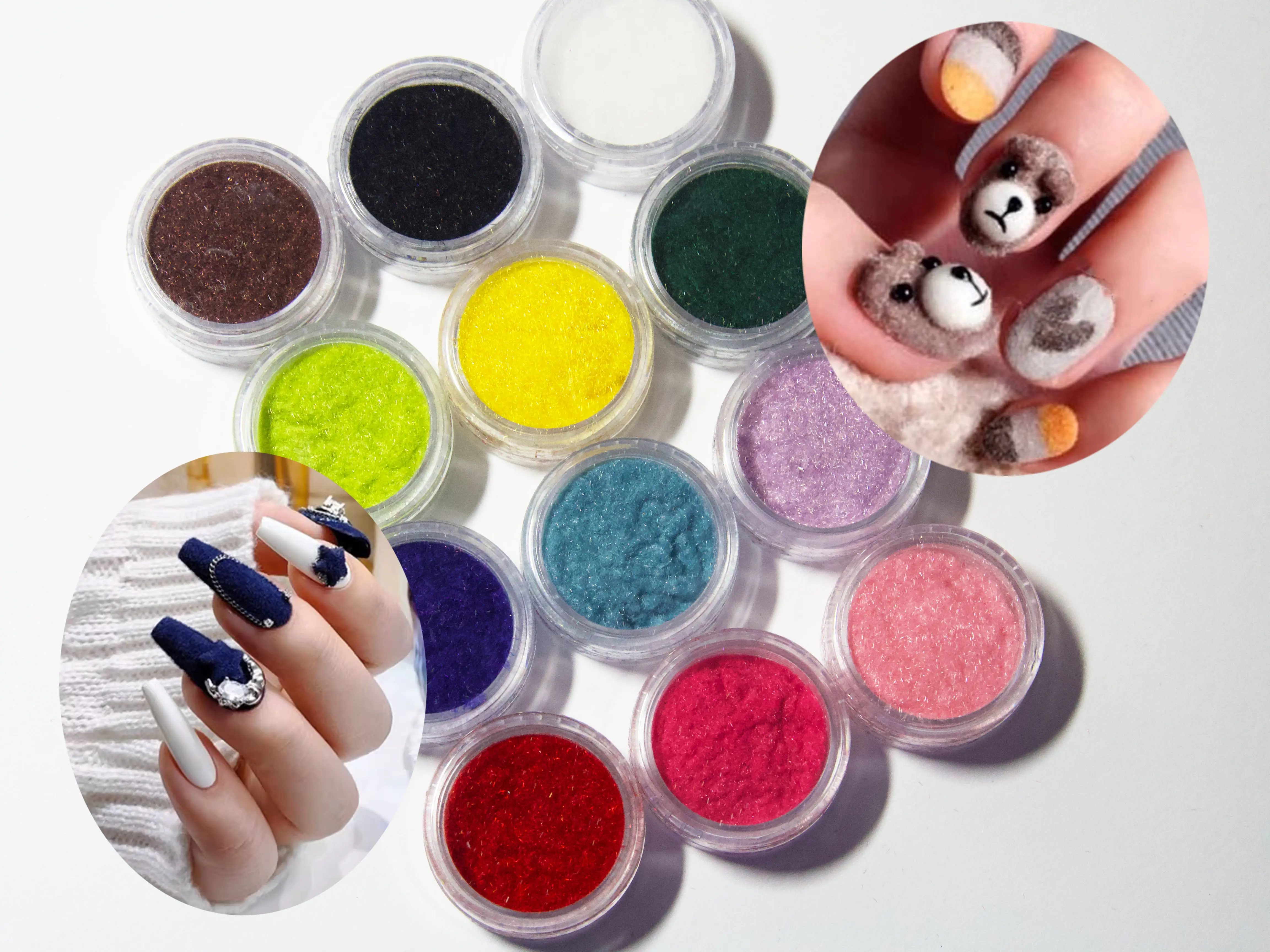 12 cases Velvet Flocking Powder for Nail art Winter Manicure 12 cases Velvet Flocking Powder for Nail art Winter Manicure