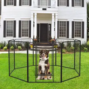 Foldable Metal Dog Playpen for RV Camping 31 Inch Exercise Barrier with 8 Panels Heavy Duty Indoor Outdoor Pet Fence for Dogs & Cats Christmas Gift