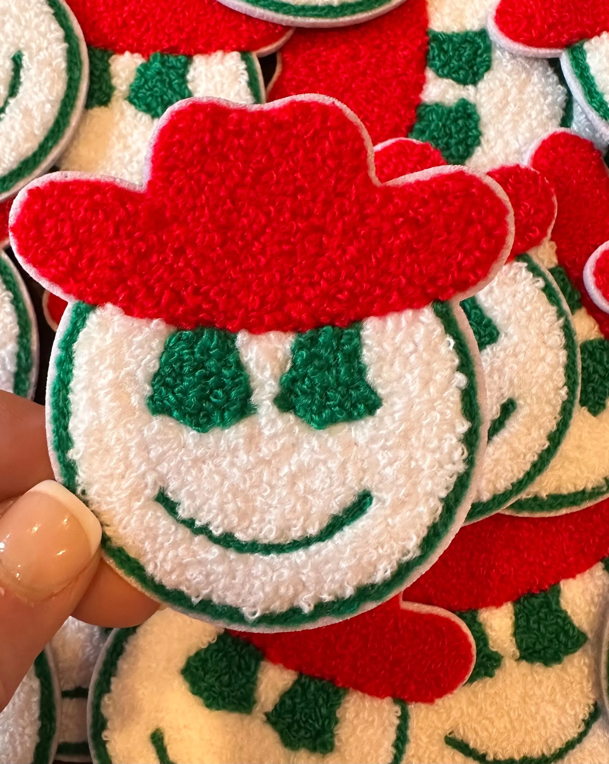 Cowboy Smiley Face, Chenille smiley cowboy, smiley face patch, chenille patch, hat patch, smiley face patch, kids patch