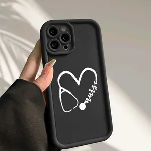 It is compatible with iPhone 17 16 15 14 13 12 11 PRO MAX PLUS,AIR Mini SE  series phone cases.The heart-shaped stethoscope design paired with the word "Nurse" is a best-selling, creative cartoon design and a trendy gift suitable for both men and women.