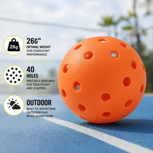 5 Pack Outdoor Pickleball Balls Set, High Bounce 40-Hole Practice Pickleballs for Beginners & Advanced Players, Durable TPE Training Balls with Stable Flight, Indoor & Outdoor Court Sports for Training, Matches & Daily Pla