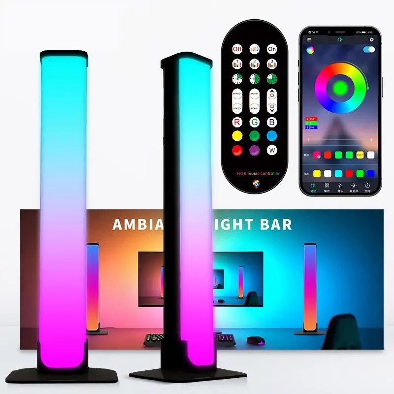 RGB LED Light Bar, 1 Box Music Sync RGB IC LED Lights Bars, USB Powered Ambient Light with Remote Control, Color Changing Gaming TV Backlight for PC R