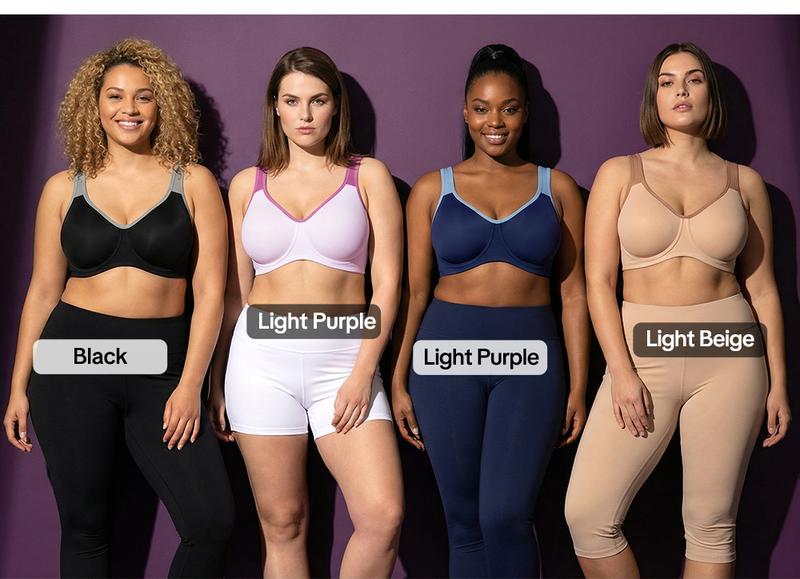 HSIA  Athea Hybrid Active Vibe Soft Support Non-padded Unlined Full Coverage Wide Strap Outside Underwire Sports Bra