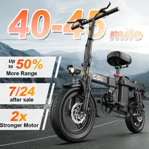 【VoltX】740W Lightweight Double Motor Electric Bike for Adults,20MPH,48V15A Removable Battery,40-45Miles Range,11 shock absorption,Dual-seat design Foldable Double-Suspension  14" Fat Tires 300 Lbs Load for Commuting & All-Terrain Riding，Free accessories