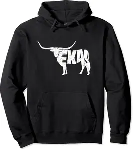 Texas Longhorn Pullover Hoodie - Tomasleza Shop 78B0BDP6PSZK