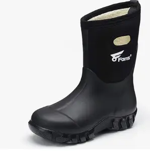 8 Fans Kids Rubber Boots 100% Waterproof Fishing Hunting Neoprene Winter Snow Rain Boots with Warm Liners for Boys and Girls