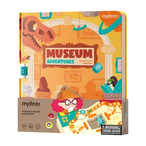 Mideer 6-in-1 Magnetic Board Game Set, Portable Board Game Book, Beginner Classic Board Games Chess Set for Kids, Travel Road Trip Game for Ages 3 4 5 6 - Museum Adventure
