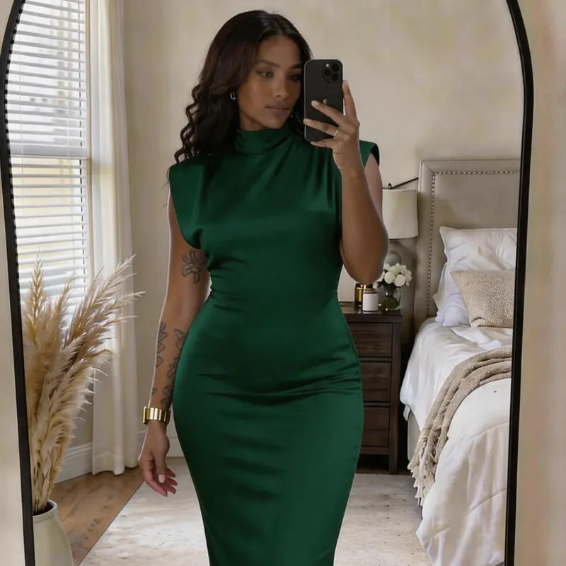 Women’s 2026 Spring Summer Breathable Fabric Long Sleeveless Stretchy Bodycon Maxi Dress - Casual Lounge Slip Dress