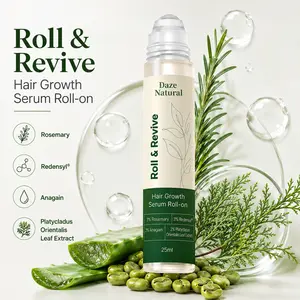 Daze Natural Hair Growth Roll-On Serum | 3% Rosemary, 3% Redensyl, 2% AnaGain| Precision Scalp Applicator| Paraben/Sulphate-Free| Non-Oily| DHT-Care Botanicals| 50ml