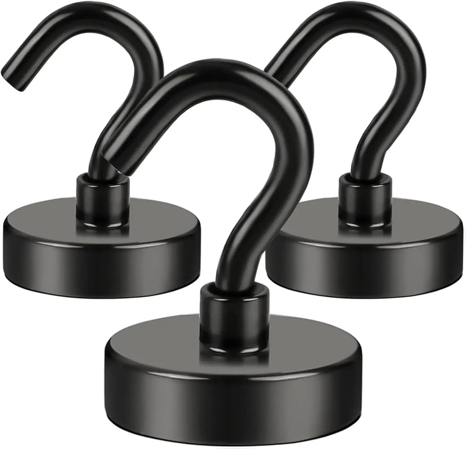 Hooks for Hanging String Lights, Black Magnetic Hooks 30lbs+ Magnet Hook 2025 Cruise Cabin Ship Essentials Heavy Duty Strong Magnets Refrigerator Fridge Classroom Kitchen Grills Home 3PCS