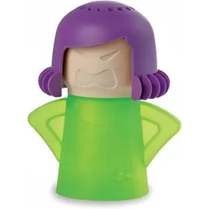 Angry Mama Microwave Oven Steam Cleaner and Disinfects With Vinegar and Water for Kitchens (Green)