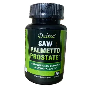 Daitea Saw Palmetto Prostate Support Supplement with Zinc Beta Sitosterol Horsetail Nettle Root Fo Ti Pygeum & Green Tea Extract for Men's Health Formula 60 Capsules US