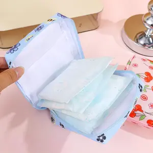 Cartoon Pattern Sanitary Napkin Storage Bag, 1 Count Portable Menstrual Pad Storage Bag, Small Zipper Storage Bag for Outdoor Travel, Space Saving Bags, Home Organizer Supplies, Organizer Pouch #TOP PICKS