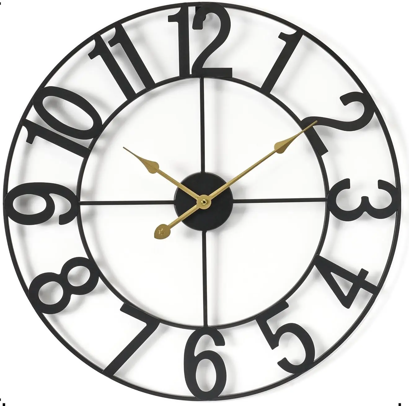 24 inch Sorbus Wall Clock - Battery Operated, Numerals, Home Decor Metal Round